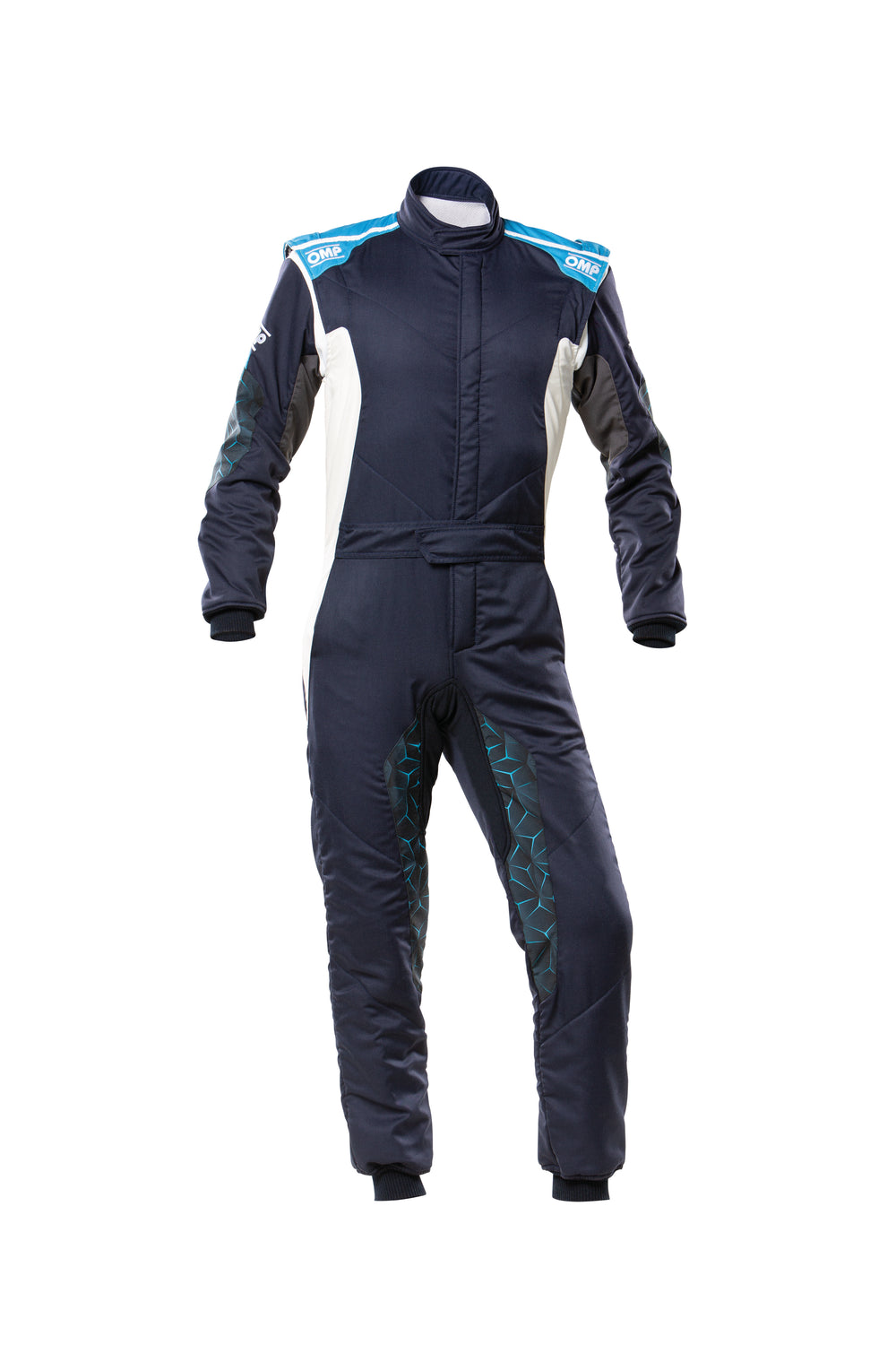 Tuta OMP Tecnica Hybrid Blu Marine / Ciano (FIA 8856-2018)