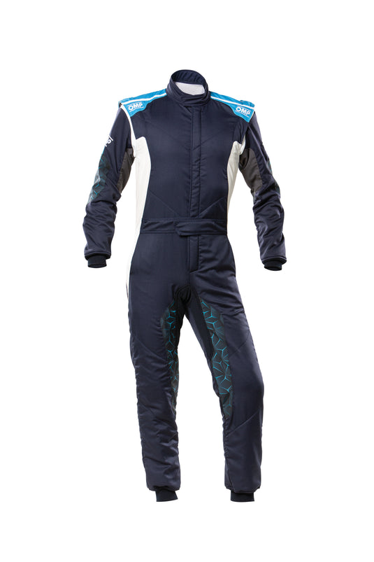Tuta OMP Tecnica Hybrid Blu Marine / Ciano (FIA 8856-2018)