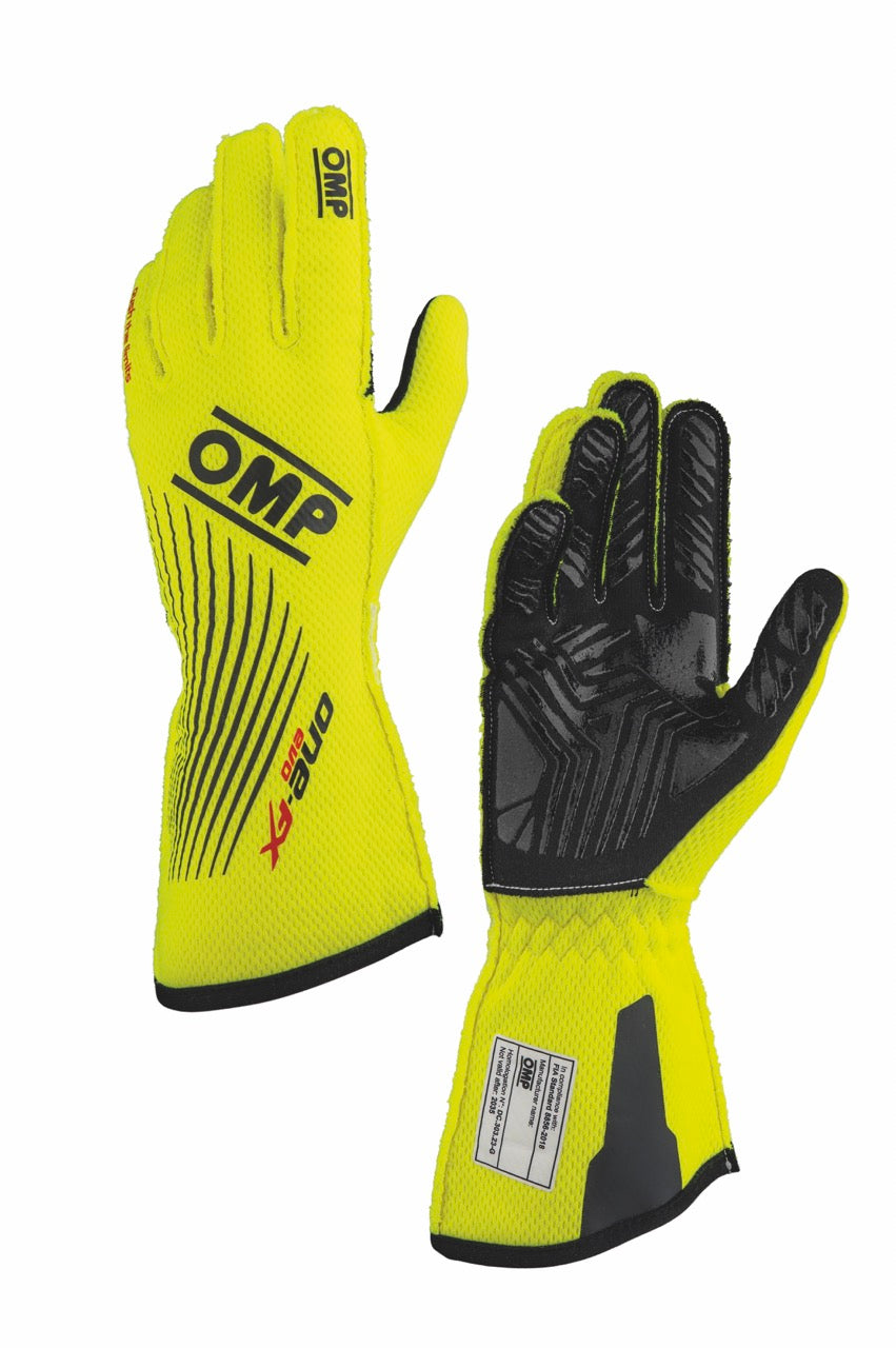 Guanti OMP ONE EVO FX Giallo Fluo (FIA)