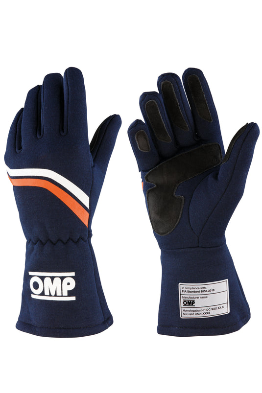 Guanti OMP Dijon Blu Marine / Arancione Fluo