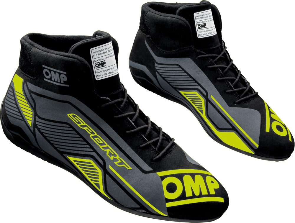 Scarpe OMP Sport - Nero / Giallo Fluo (FIA)
