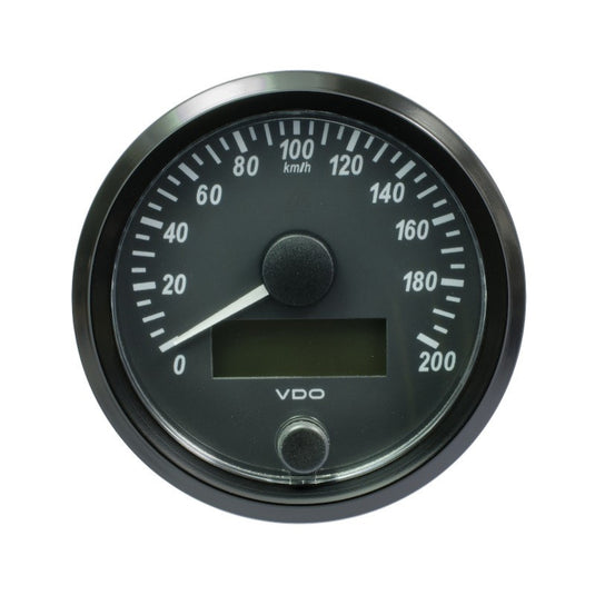 Indicatore di Velocità VDO SingleViu Diametro 80 Fondo Nero 200KM/H