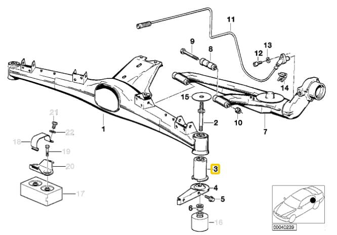 Carica immagine in Galleria Viewer, Silent Block in Poliuretano Culla Posteriore IRP per BMW E36 Compact
