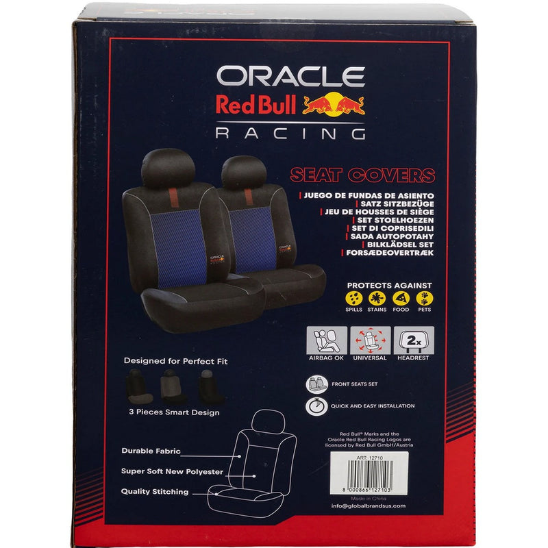 Carica immagine in Galleria Viewer, Jeu de 2 housses de siège avant noir/bleu ORACLE RED BULL RACING
