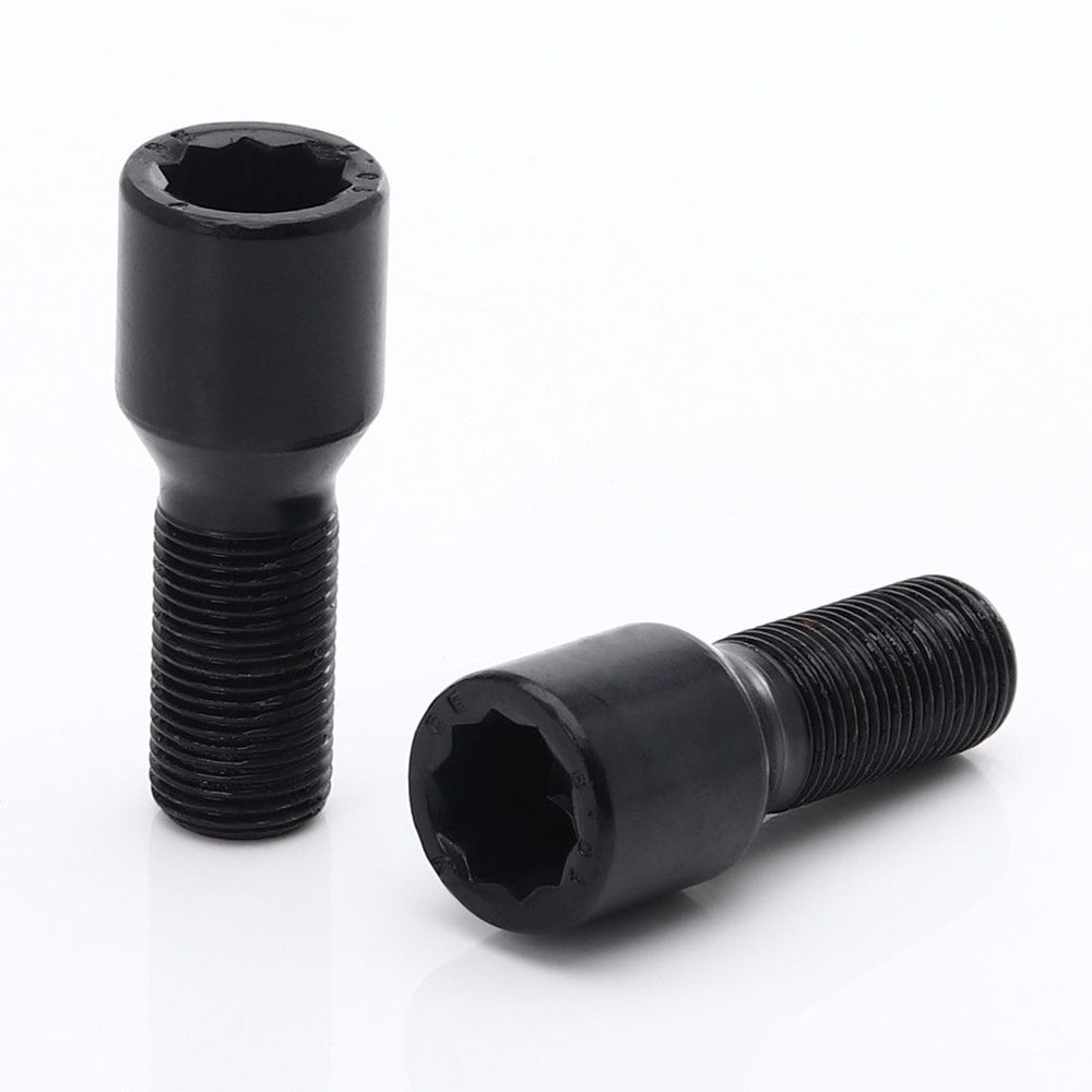 Bulloni Ruota Lunghi Neri a Impronta Interna M12x1.5 (32 mm - confezione da 10)