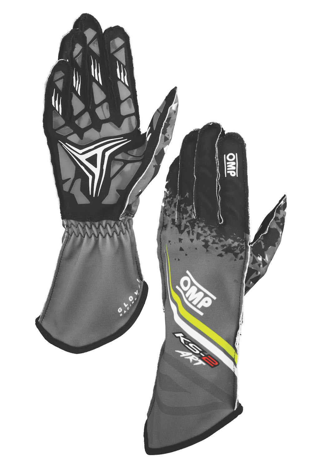 Guanti Kart OMP KS-2 ART Antracite / Giallo Fluo