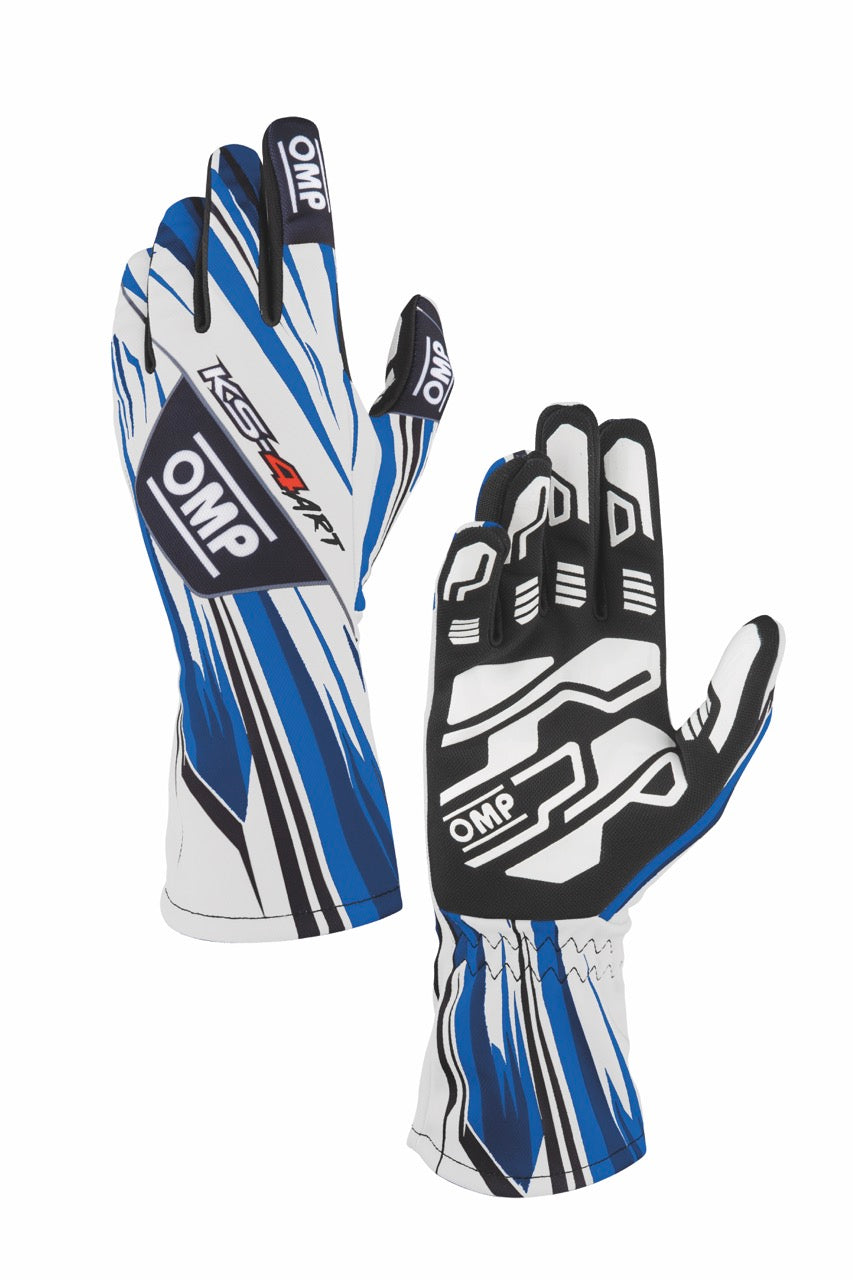 Guanti Kart OMP KS-4 ART Bianco / Blu