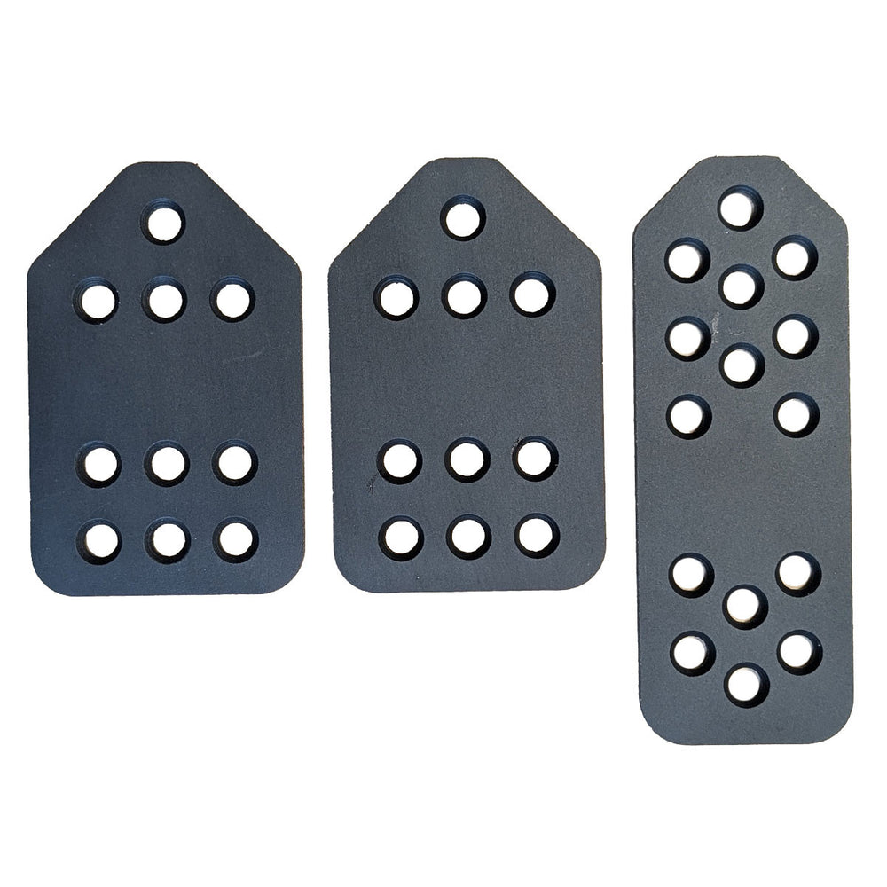 Kit 3 Pedali Race & Safety Nero / Argento con Viti