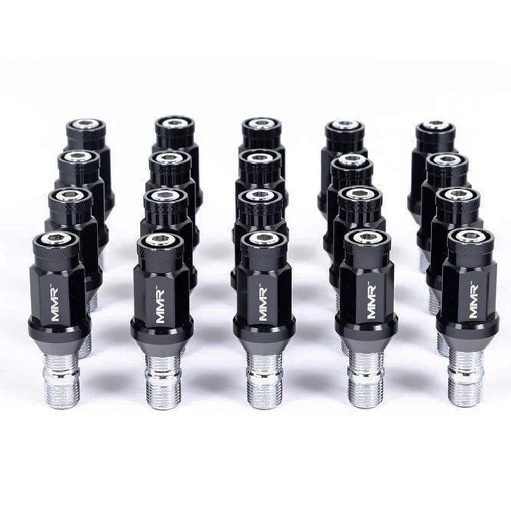 Kit composto da 20 tasselli M14x1,25 da 80 mm e 20 dadi conici MMR - BMW & MINI