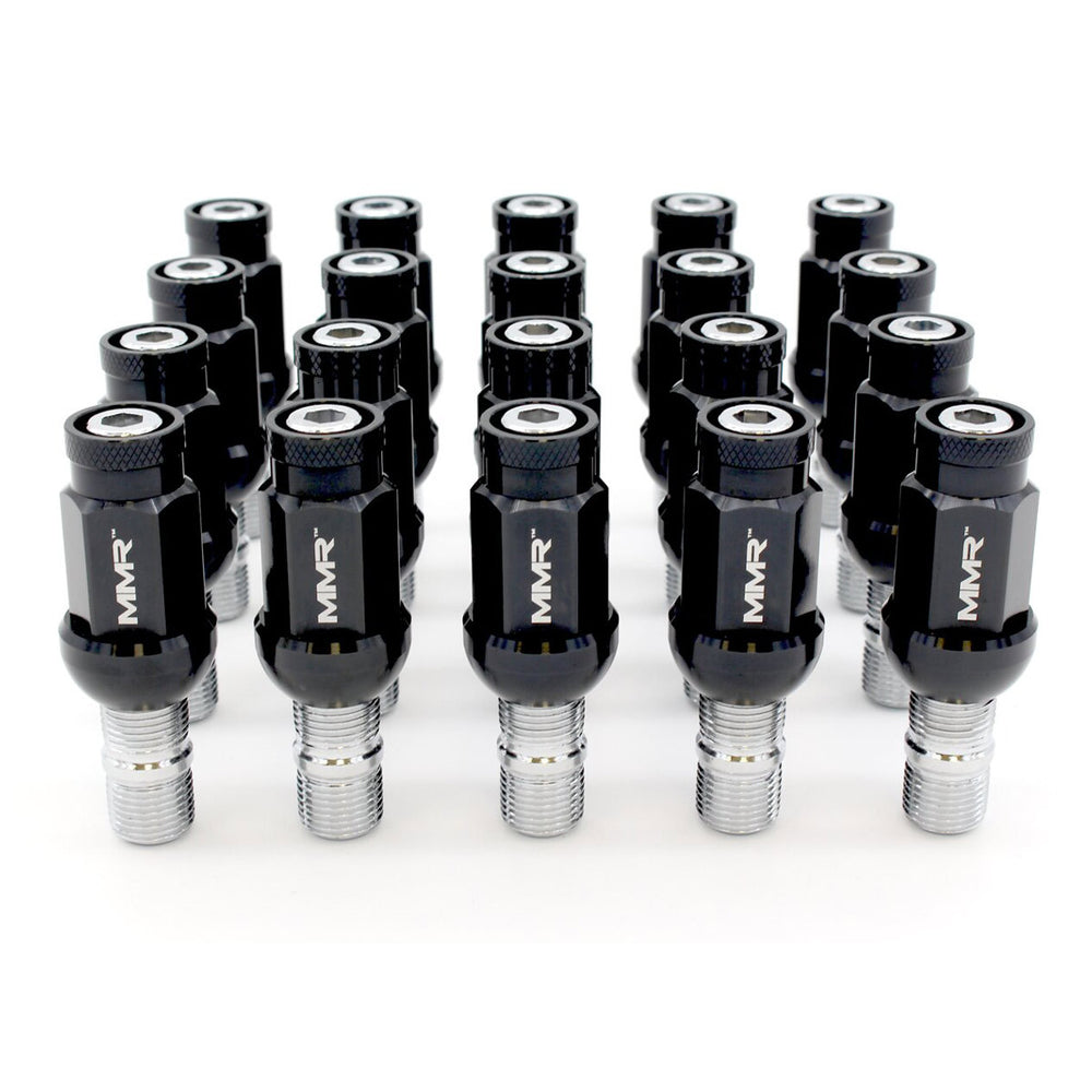 Kit composto da 20 tasselli M14x1,25 da 80 mm e 20 dadi sferici MMR - BMW & MINI