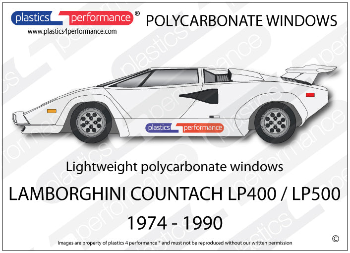 Vetri in Policarbonato per Lamborghini Countach LP400 / LP500