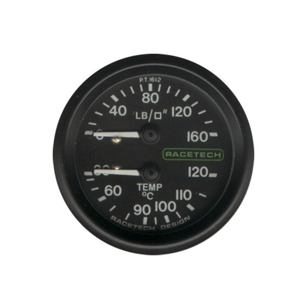 Manometro meccanico 2 in 1 per pressione e temperatura Racetech Ø52 mm