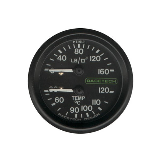 Manometro meccanico 2 in 1 per pressione e temperatura Racetech Ø52 mm