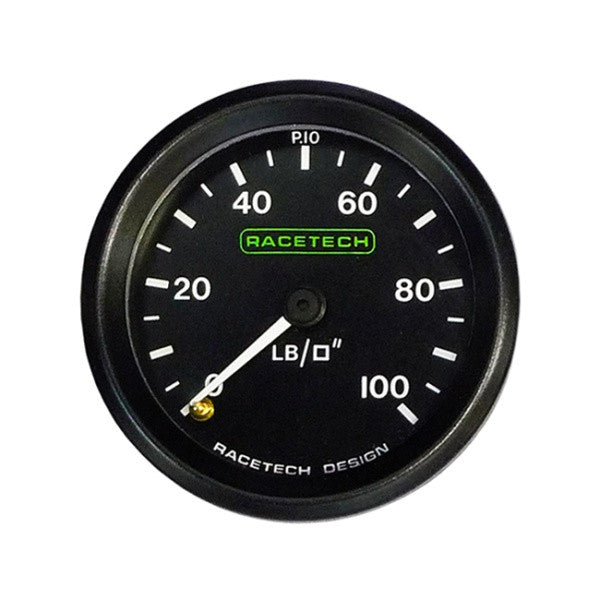 Manometro pressione dell'olio / benzina Racetech 160 PSI 1/8BSP + illuminazione