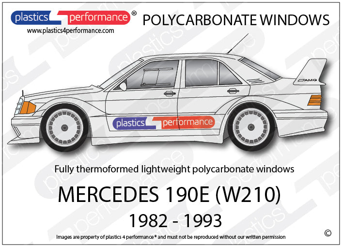 Vetri in Policarbonato per Mercedes 190 E W201