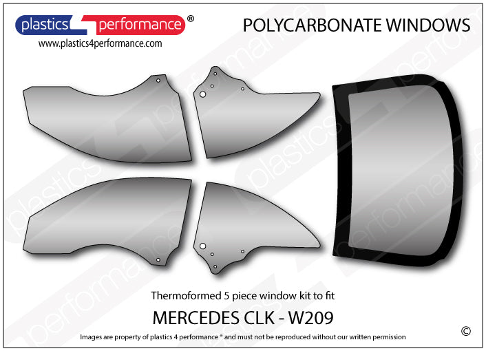 Carica immagine in Galleria Viewer, Vetri in Policarbonato per Mercedes CLK W209
