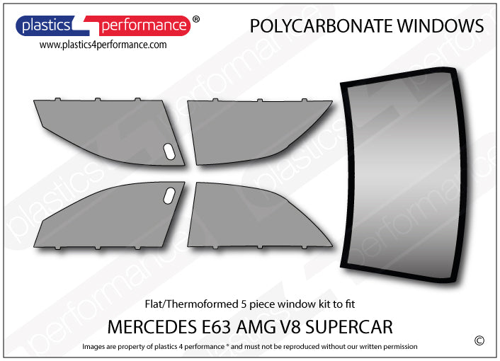 Carica immagine in Galleria Viewer, Vetri in Policarbonato per Mercedes E 63 AMG V8 Supercar
