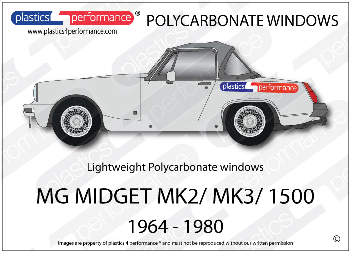 Carica immagine in Galleria Viewer, Vetri in Policarbonato per MG Midget MK2 / MK3 / 1500
