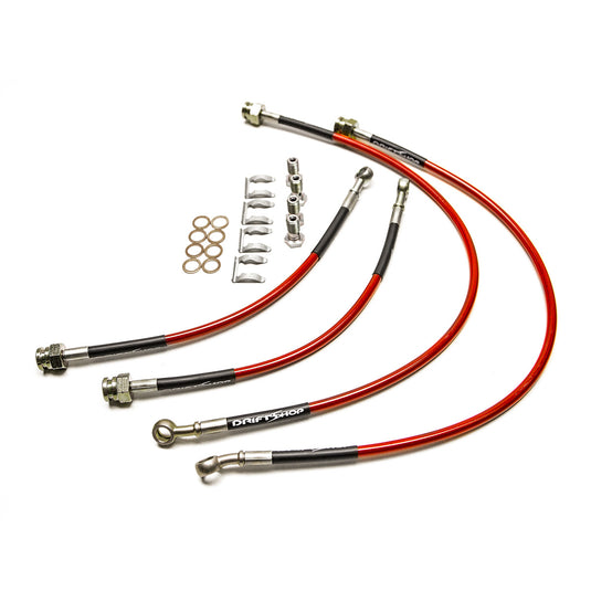 Tubi Freno in Treccia Aeronautici DS per Nissan - Pinze Av. S14/S15 + Pinze Arr. Z32/Skyline