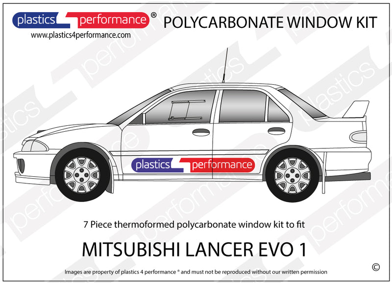 Carica immagine in Galleria Viewer, Vetri in Policarbonato per Mitsubishi Lancer Evo 1 (I)
