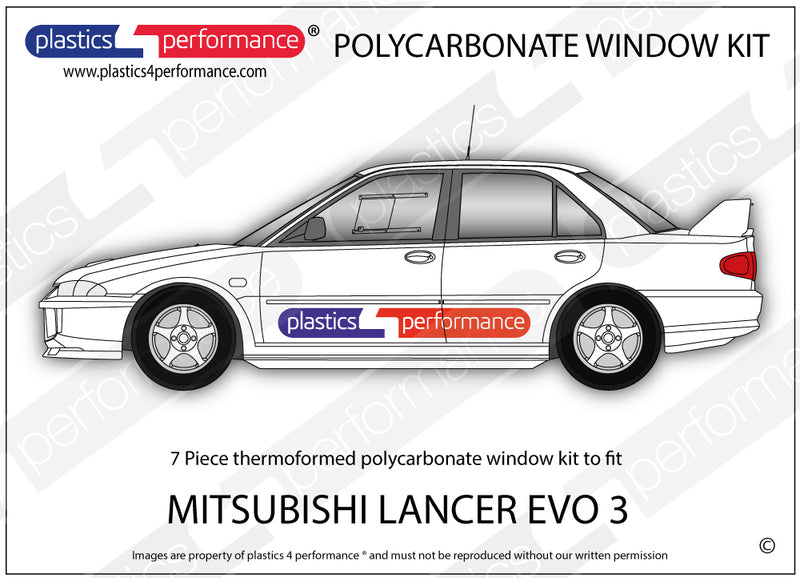 Carica immagine in Galleria Viewer, Vetri in Policarbonato per Mitsubishi Lancer Evo 3 (III)
