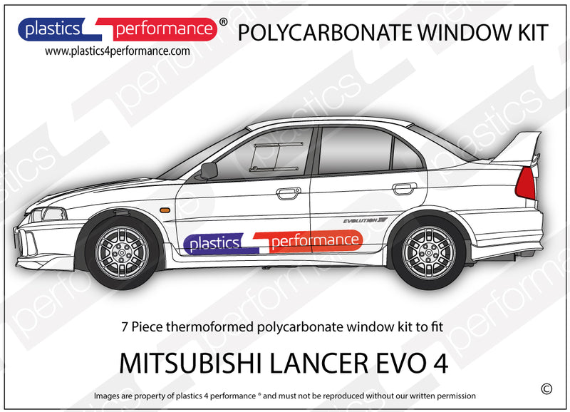 Carica immagine in Galleria Viewer, Vetri in Policarbonato per Mitsubishi Lancer Evo 4 (IV)
