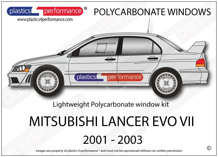Carica immagine in Galleria Viewer, Vetri in Policarbonato per Mitsubishi Lancer Evo 7 (VII)
