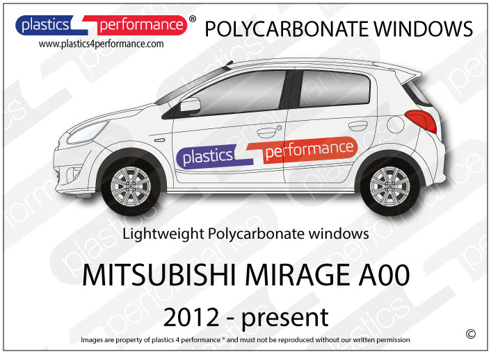 Vetri in Policarbonato per Mitsubishi Mirage A00 5 Porte