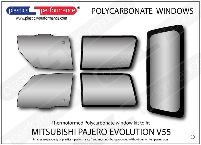 Carica immagine in Galleria Viewer, Vetri in Policarbonato per Mitsubishi Pajero Evolution V55
