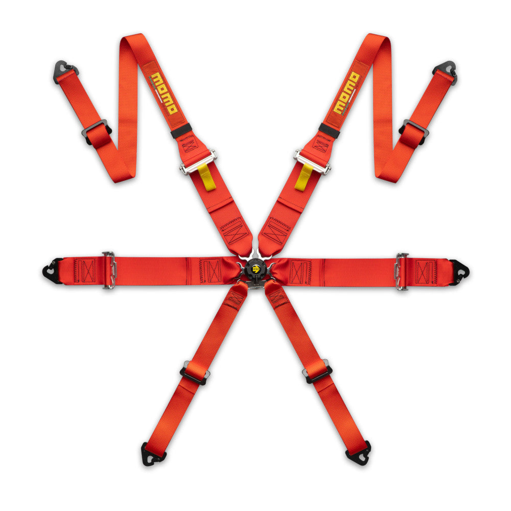 Cintura 6 Punti 3"+2" Momo Pro Driver (FIA, Hans) - Rosso