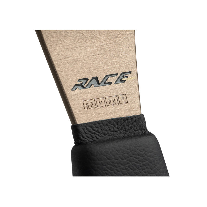 Volante Momo Race 2.0 a Calice (40 mm), Pelle Nera, Razze Antracite - 35 cm