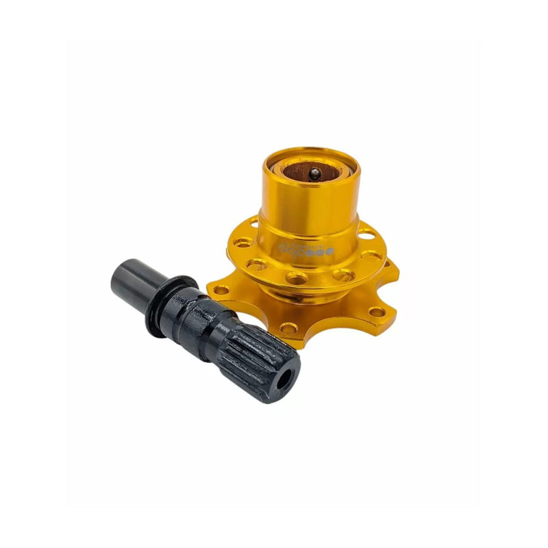 Carica immagine in Galleria Viewer, Mozzo volante quick release OBP scanalato a 6 fori FIA - Nero / Oro
