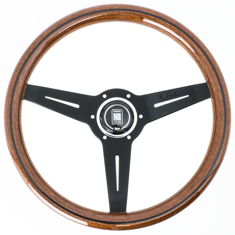 Carica immagine in Galleria Viewer, Volante Nardi Classic ND34 Legno, Razze Nere, a Calice 25 mm
