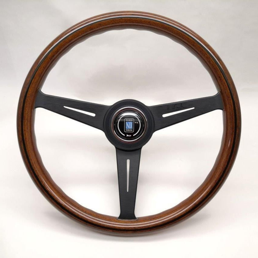 Volante Nardi Classic ND36 Legno, Razze Nere, a Calice 25 mm
