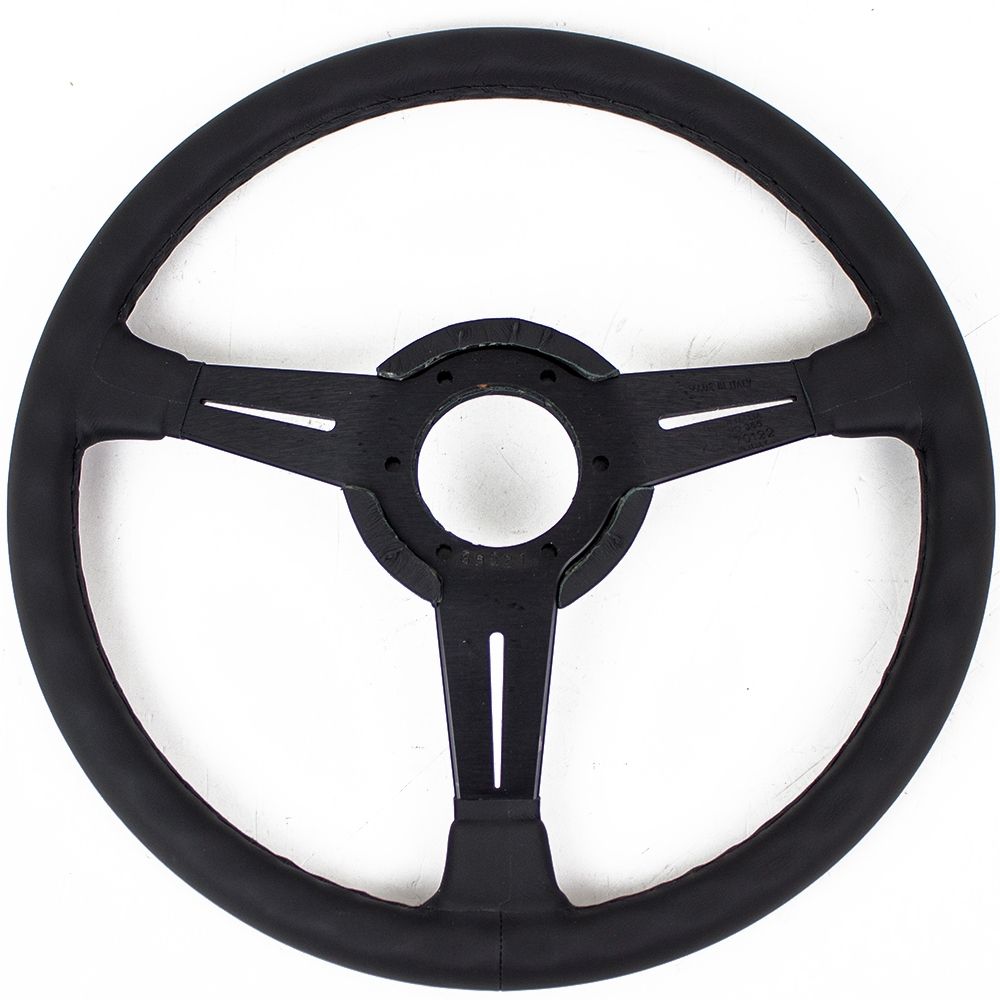 Volante Nardi Classic ND36 Pelle Nera, Razze Nere, Cuciture Nere, a Calice 25 mm