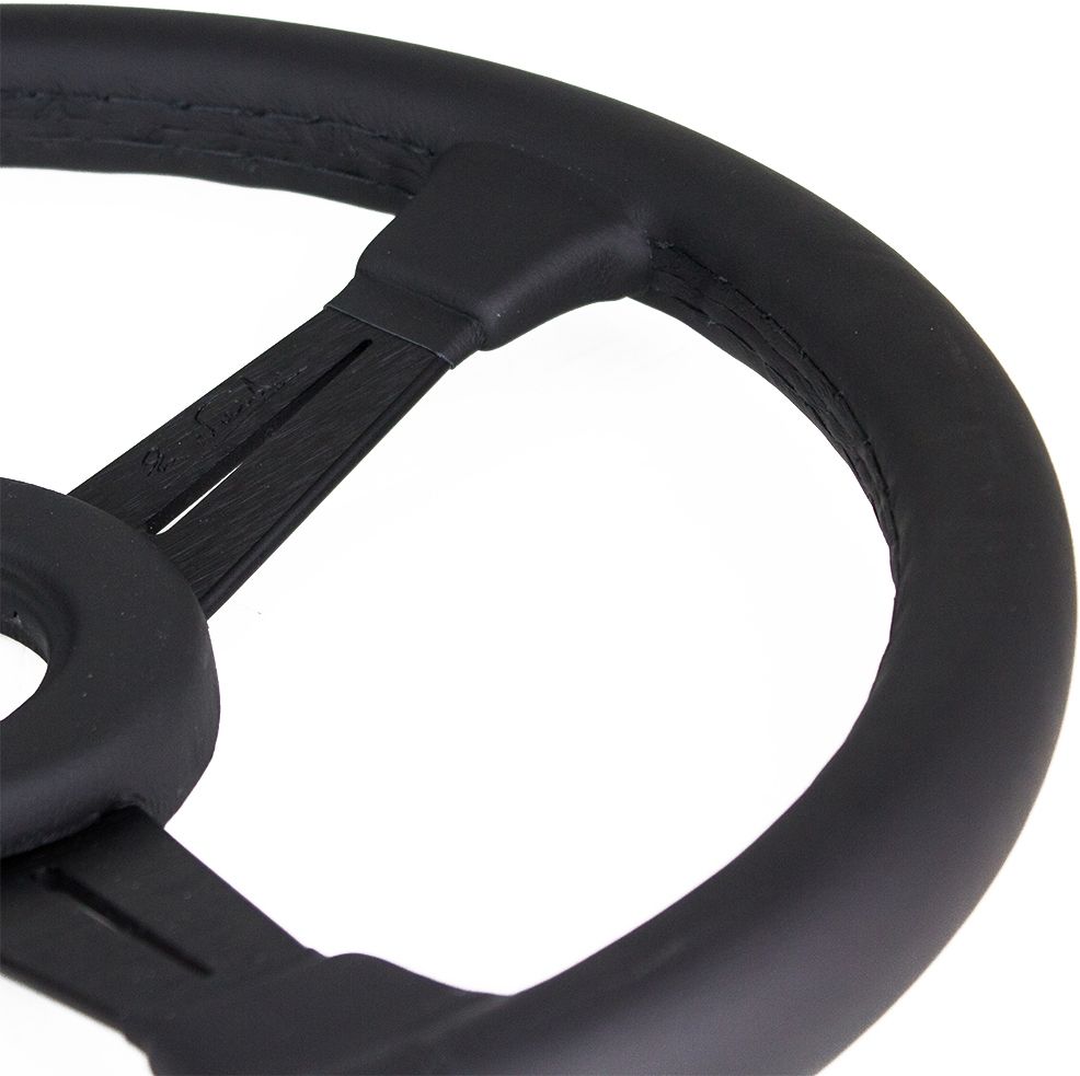 Volante Nardi Classic ND36 Pelle Nera, Razze Nere, Cuciture Nere, a Calice 25 mm