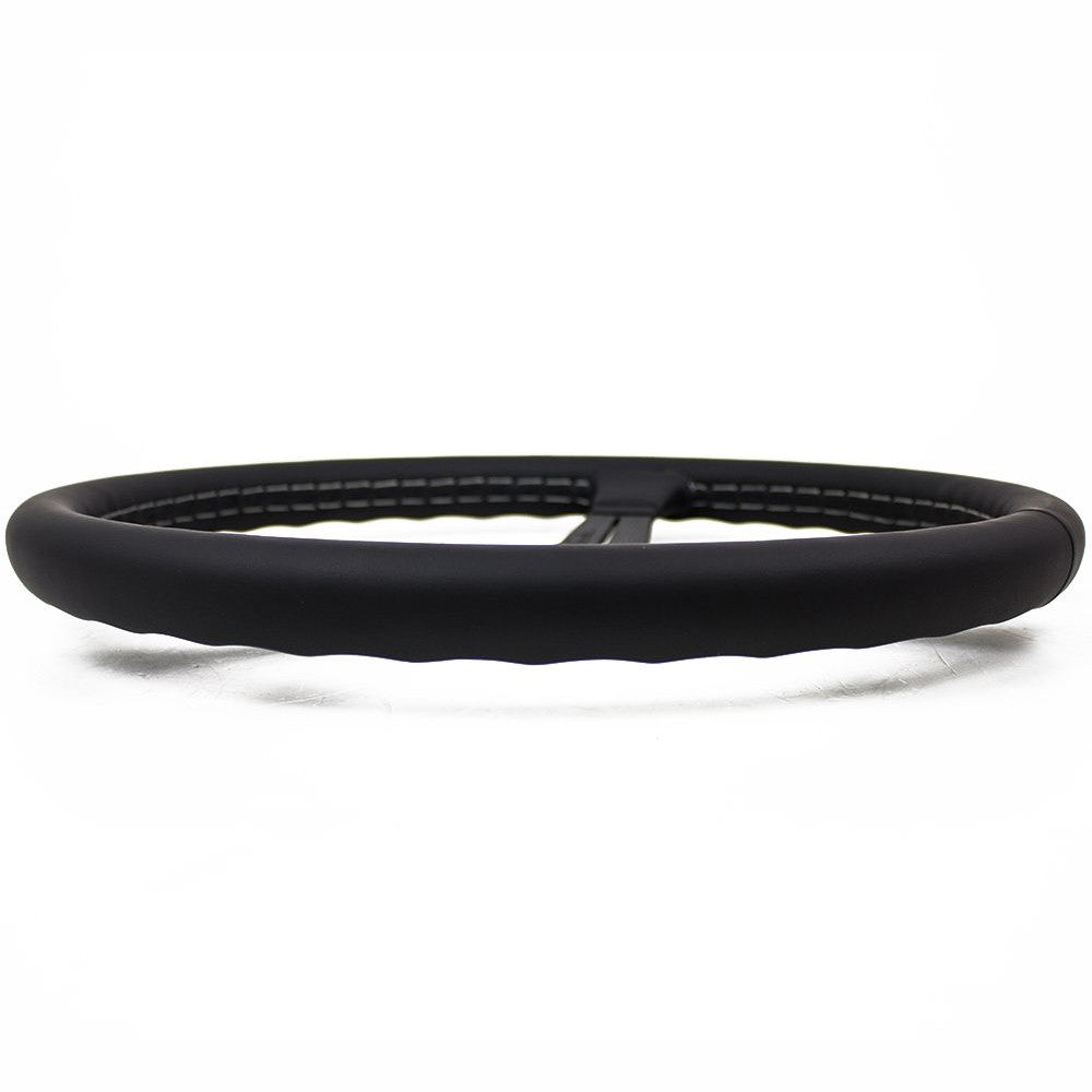 Volante Nardi Classic ND39 Pelle Nera, Razze Nere, Cuciture Grigie, a Calice 30 mm