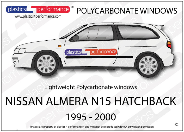 Vetri in Policarbonato per Nissan Almera N15 3 Porte