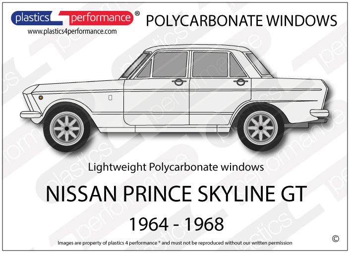Carica immagine in Galleria Viewer, Vetri in Policarbonato per Nissan Prince Skyline GT S54

