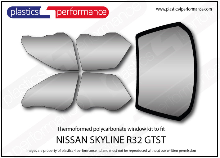 Carica immagine in Galleria Viewer, Vetri in Policarbonato per Nissan Skyline R32 GTS-T 4 Porte
