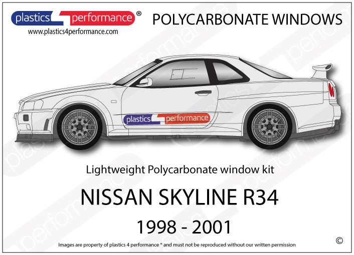 Vetri in Policarbonato per Nissan Skyline R34 Coupé
