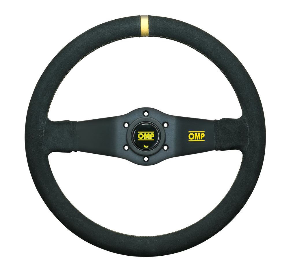 Volante OMP Rally a Calice (95 mm), Scamosciato Nero, Razze Nere