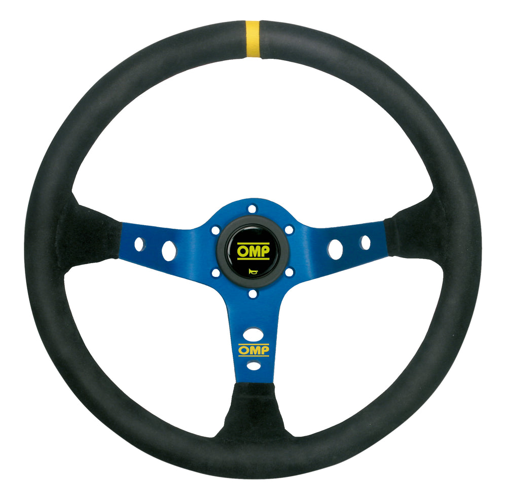 Volante OMP Corsica a Calice (95 mm), Scamosciato Nero, Razze Blu