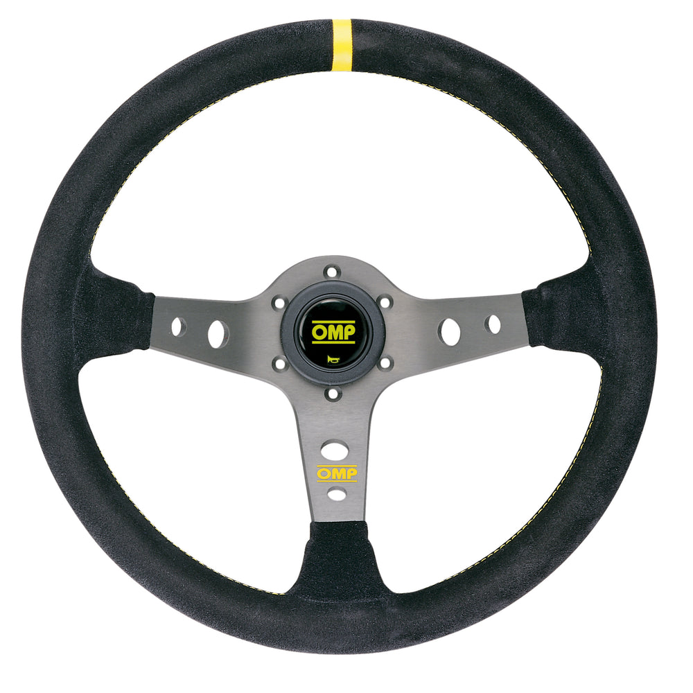 Volante OMP Corsica a Calice (95 mm), Scamosciato Nero, Razze Grigie