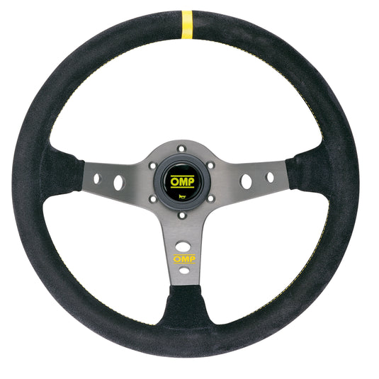 Volante OMP Corsica a Calice (95 mm), Scamosciato Nero, Razze Grigie