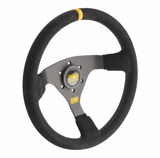Volante OMP WRC a Calice (70 mm), Scamosciato Nero, Razze Nere