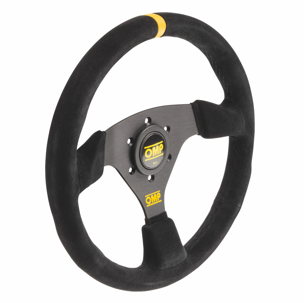Volante OMP Targa Piatto, Scamosciato Nero, Razze Nere
