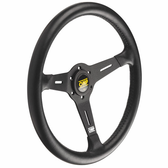 Volante OMP Sand Piatto, Poliuretano Nero, Razze Nere