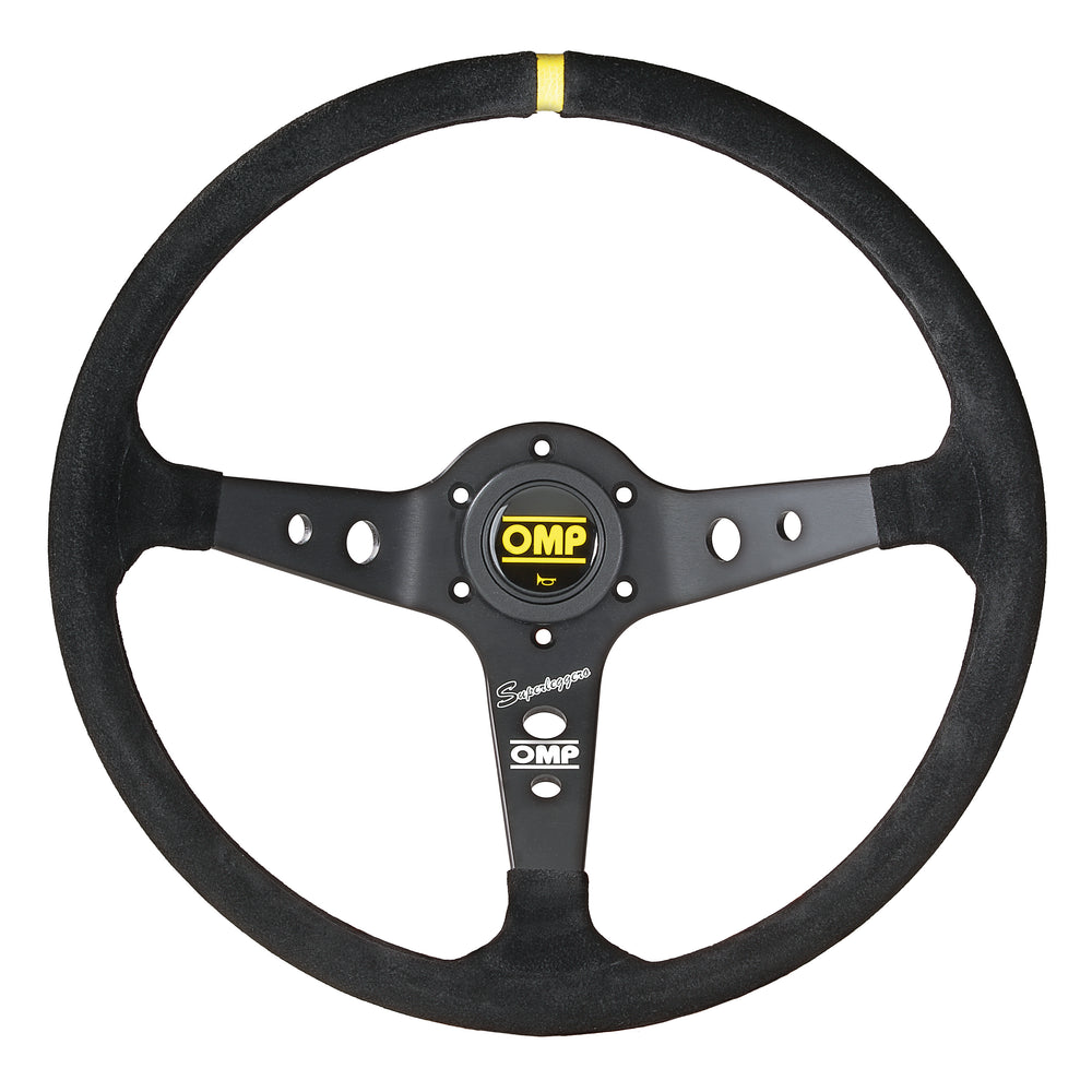 Volante OMP Corsica OV Superleggero a Calice (95 mm), Scamosciato Nero, Razze Nere