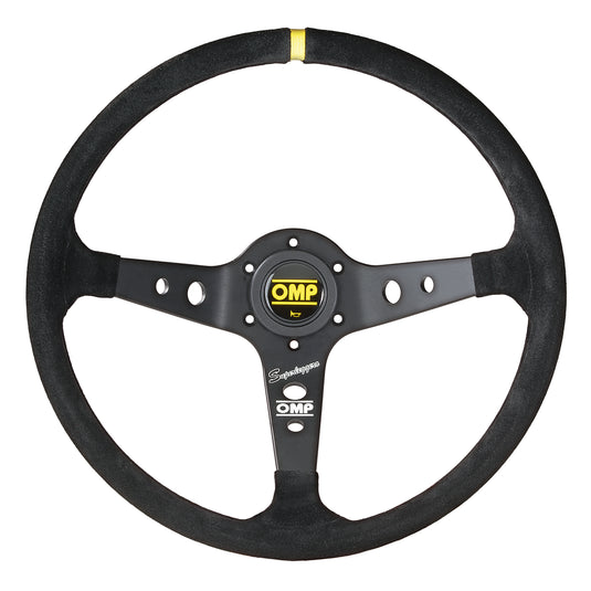 Volante OMP Corsica OV Superleggero a Calice (95 mm), Scamosciato Nero, Razze Nere